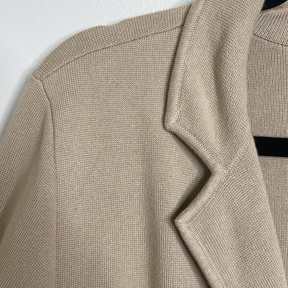 Lauren Ralph Lauren Black Label Cotton Blend Knit Blazer Jacket Tan Size 1X - Picture 4 of 15